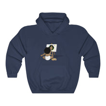 Load image into Gallery viewer, Navy Blue Paint A Picture  Hoodie W/ Baby Visionary Logo
