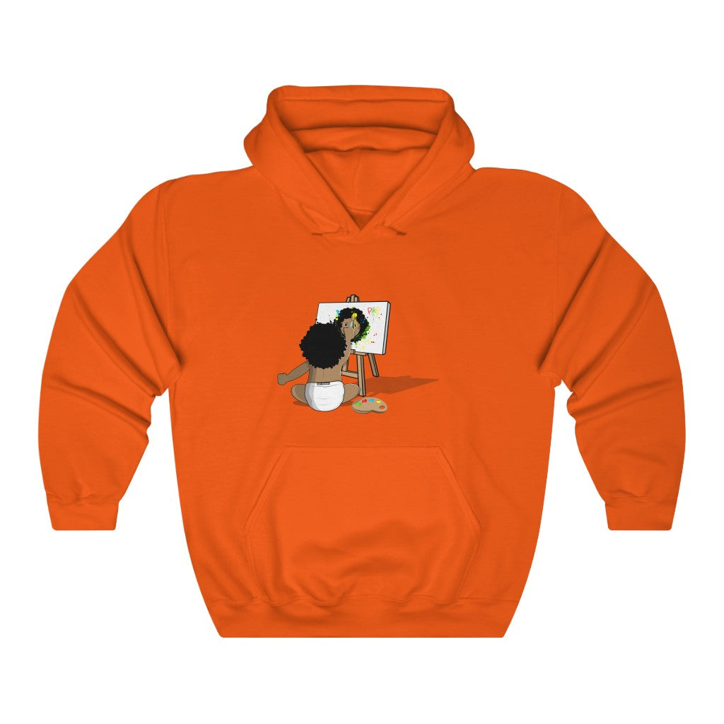 Orange Paint A Picture  Hoodie W/ Baby Visionary Logo